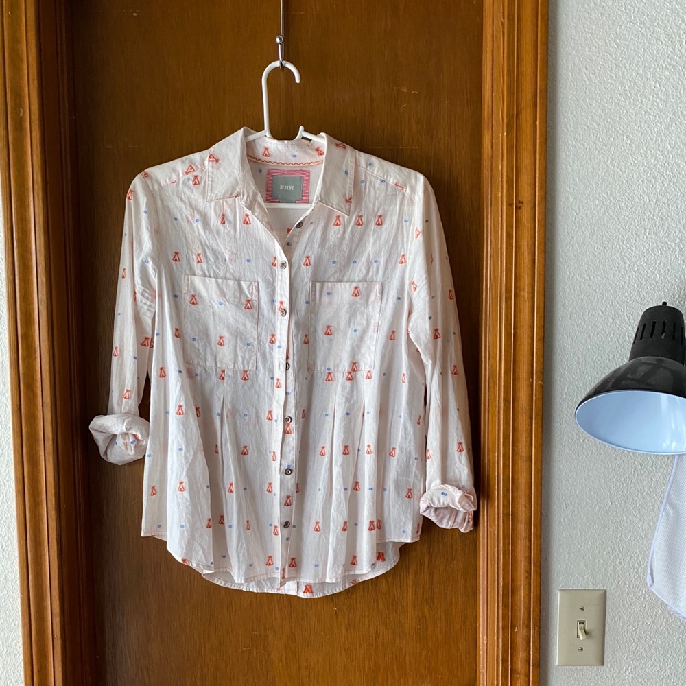 Maeve by Anthropologie Pleated Blouse US 6 UK 10